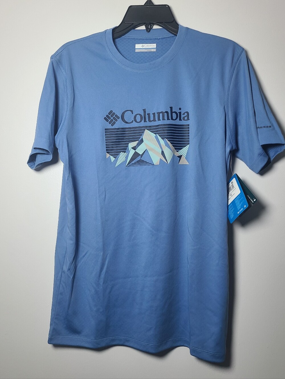 Columbia Light Blue Graphic Short-Sleeve Tee Mens Size Medium